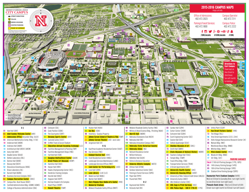 University Of Nebraska Lincoln Map Campus Maps - East Campus - University Of Nebraska–Lincoln