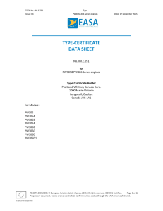 type-certificate data sheet