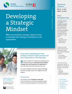 Developing a Strategic Mindset - Schulich Executive Education Centre