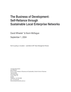 Sustainable Local Enterprise Networks