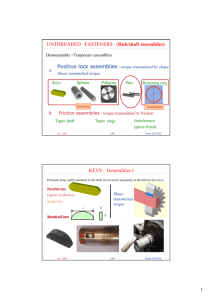 UNTHREADED FASTENERS (Hub/shaft assemblies) KEYS