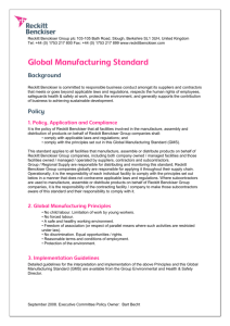 Global Manufacturing Standard