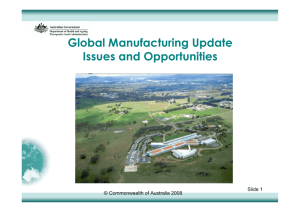 Global Manufacturing Update Issues and Opportunities