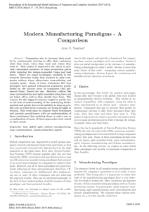 Modern Manufacturing Paradigms - A Comparison