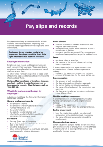 Pay slips and records - NSW Industrial Relations