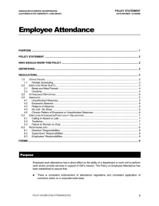 Policy on Employee Attendance