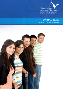 UWS Peer Guide - University of Western Sydney