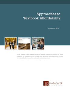 Approaches to Textbook Affordability