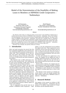 Model of the Determination of the Feasibility of Making Loans to