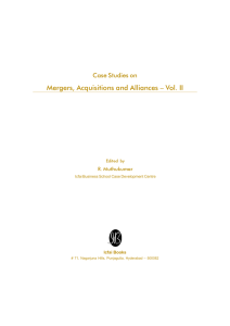Case Studies on Mergers, Acquisition and Alliances