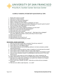 sample nursing interview questions & tips