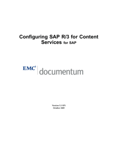 Configuring SAP R/3 for Content Services for SAP