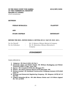 30. FEBIAN MUSIALELA -VS- EVANS CHIPMAN