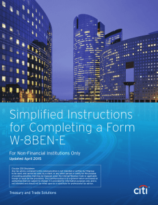 Simplified Instructions for Completing a Form W-8BEN-E