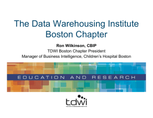 The Data Warehousing Institute Boston Chapter