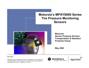 Motorola's MPXY8000 Series Tire Pressure Monitoring Sensors