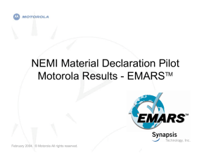 NEMI Material Declaration Pilot Motorola Results