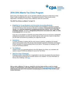2016 CPA Alberta Tax Clinic Program