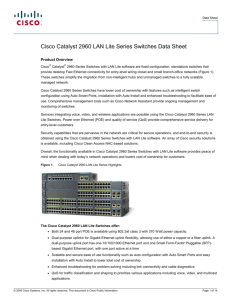 Cisco Catalyst 2960 LAN Lite Series Switches Data Sheet