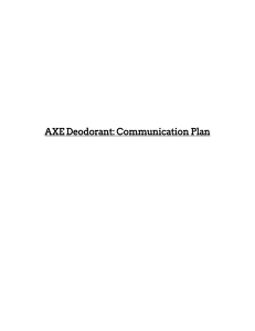 AXE Deodorant: Communication Plan