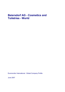 Beiersdorf AG - Cosmetics and Toiletries - World