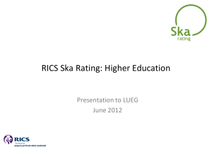 RICS Ska Rating: Higher Education