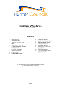 Conditions of Tendering