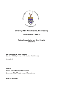 Tender document - University of the Witwatersrand