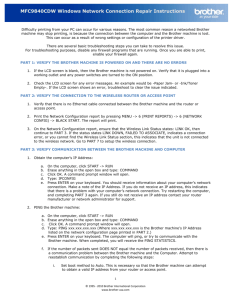 MFC9840CDW Windows Network Connection Repair