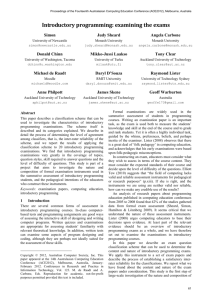 Introductory programming: examining the exams