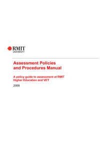 1 RMIT Assessment Policies