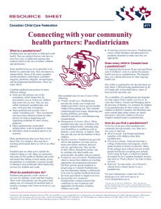 Connecting with your community health partners: Paediatricians