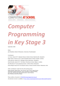 Computer Programming in Key Stage 3