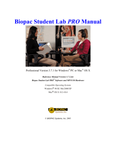 Biopac Student Lab PRO Manual