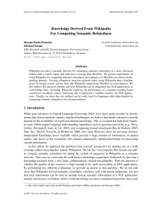 Knowledge Derived From Wikipedia For Computing Semantic