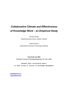 Collaborative Climate and Effectiveness of Knowledge Work