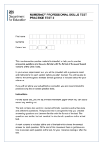 Numeracy practice paper 2 - Professional skills tests