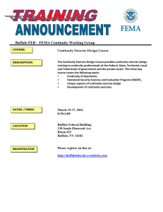 Buffalo FEB – FEMA Continuity Working Group