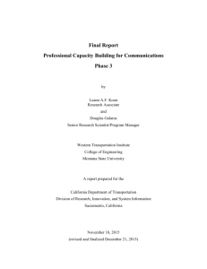 Final Report Professional Capacity Building for Communications