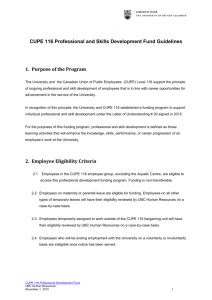 CUPE 116 PD Fund Guidelines