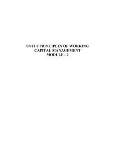 unit 8 principles of working capital management