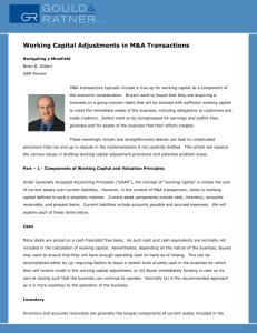 Working Capital Adjustments in M&A Transactions