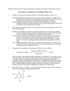 Extraction: Isolation of Caffeine from Tea