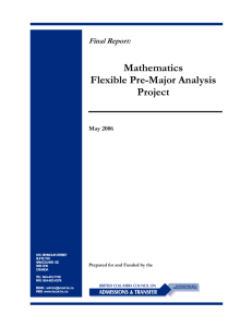 Mathematics Flexible Pre-Major Analysis Project