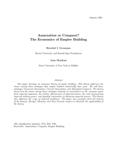 Annexation or ConquestO The Economics of Empire