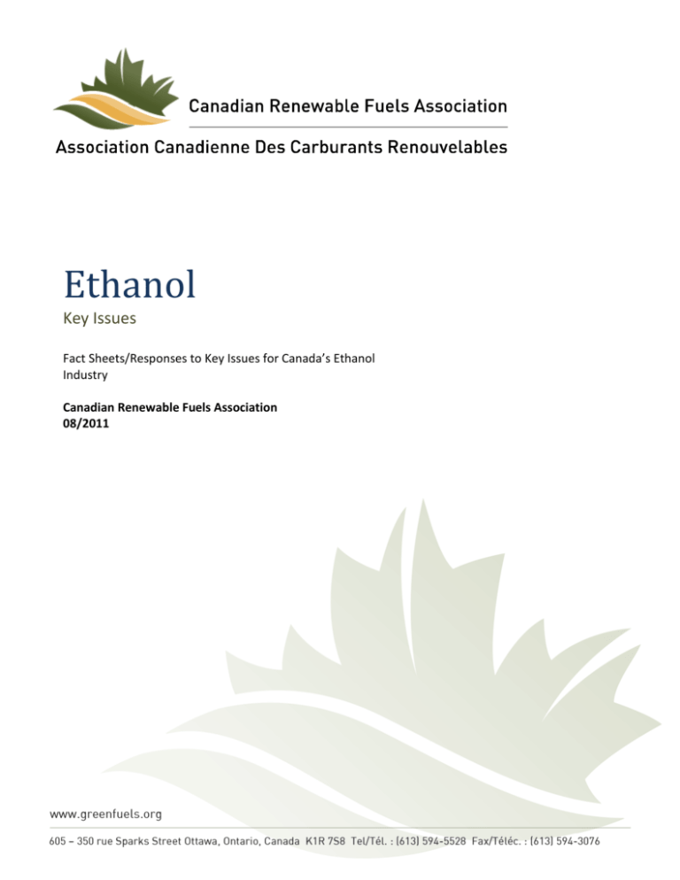 Ethanol Canadian Renewable Fuels Association