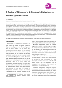 A Review of Shipowner's & Charterer's Obligations in Various Types