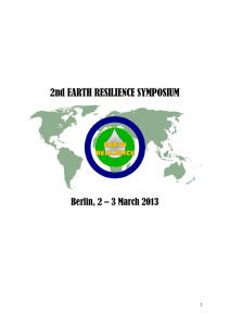 2nd EARTH RESILIENCE SYMPOSIUM