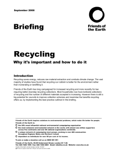 Recycling - why its important and how to do it