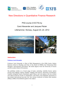 New Directions in Quantitative Finance Research
